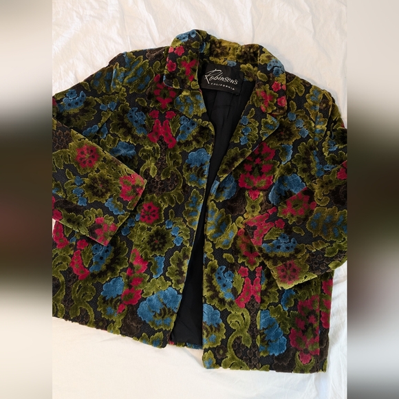 Amazing Vintage 1960s/50s Psychedelic Tapestry Cropped Jacket - Picture 8 of 13